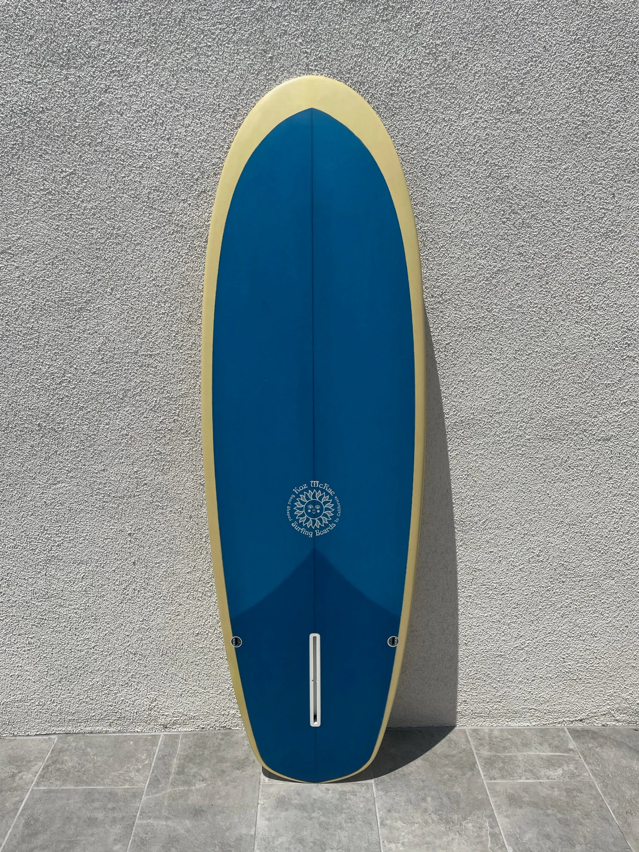 Koz McRae SurfingBoards | 6'2” Stubby Yellow Blue Surfboard