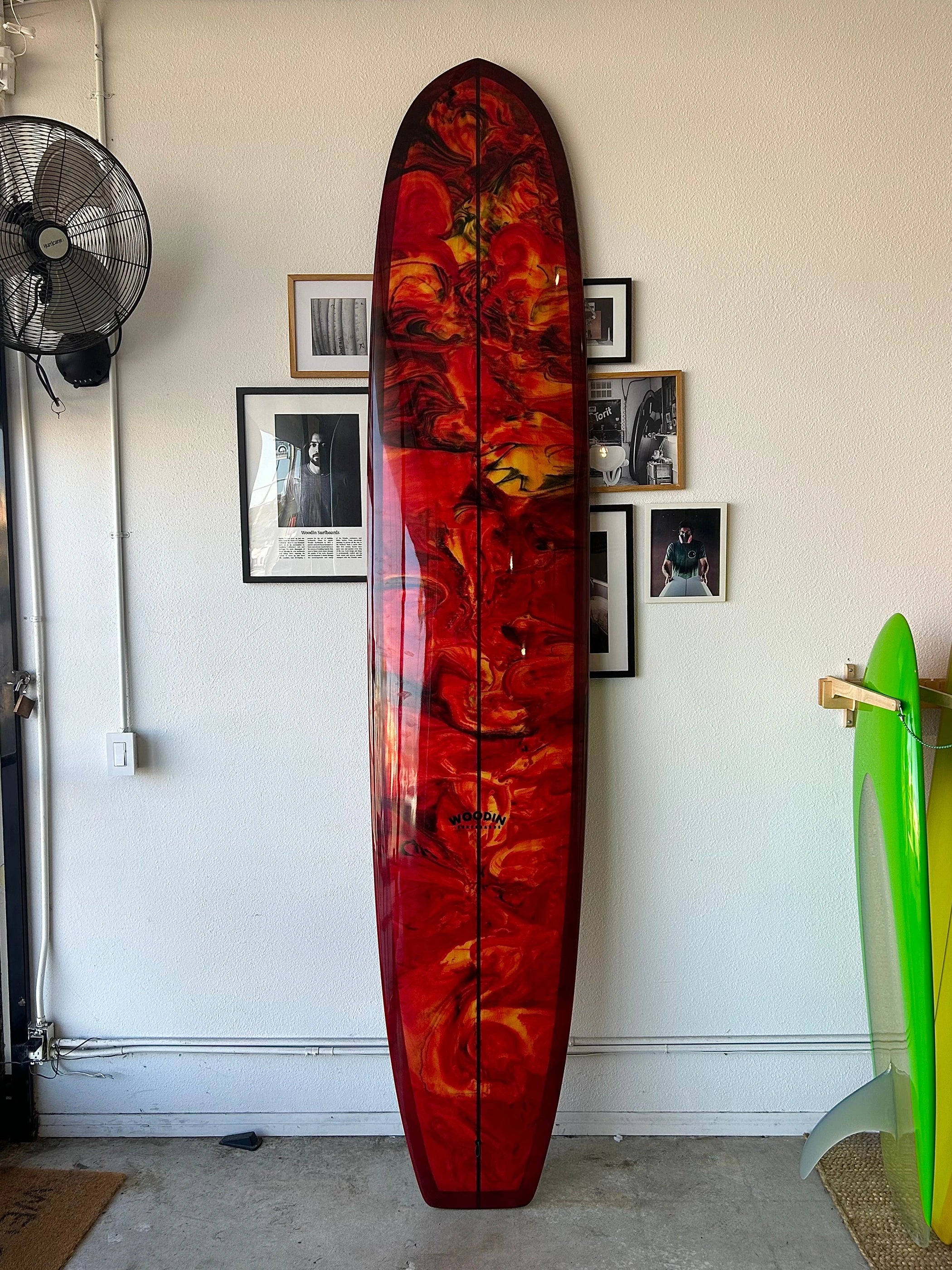 Woodin Surfboards | 9'10” Cheap Trick in Acid Swirl Longboard