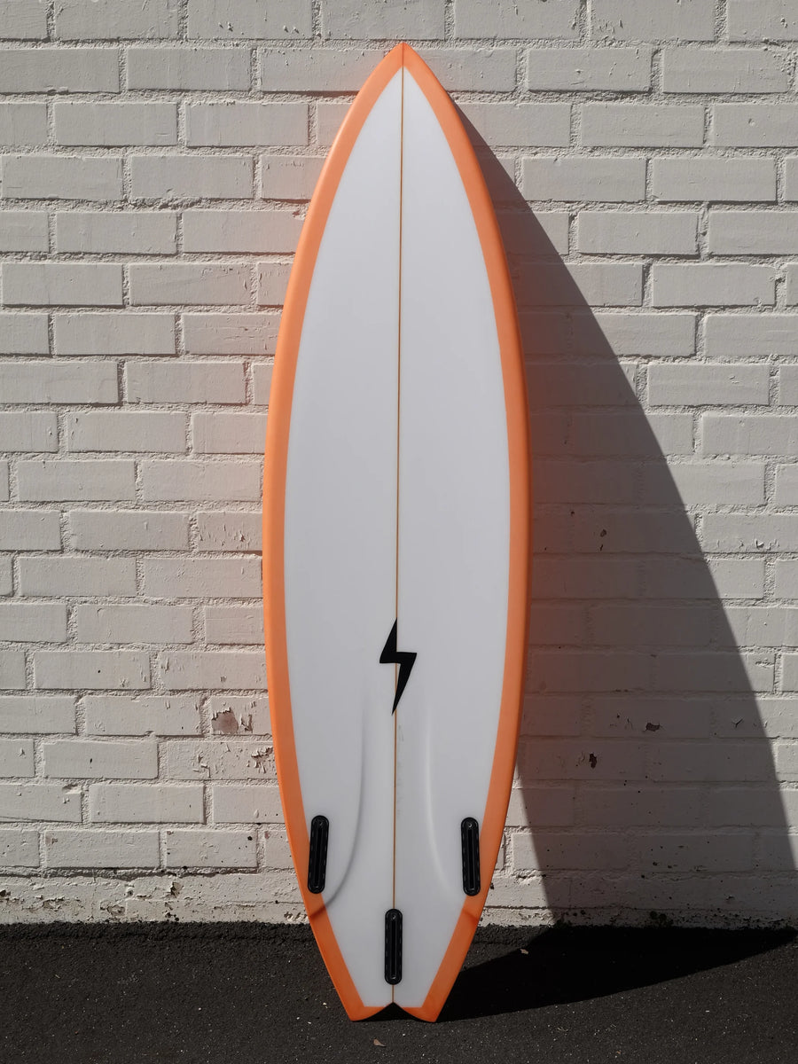 Corey Graham Shapes | Corey Graham Shapes | 6’2” Swoop Channel Twin Trailer Peach Surfboard - Surf Bored