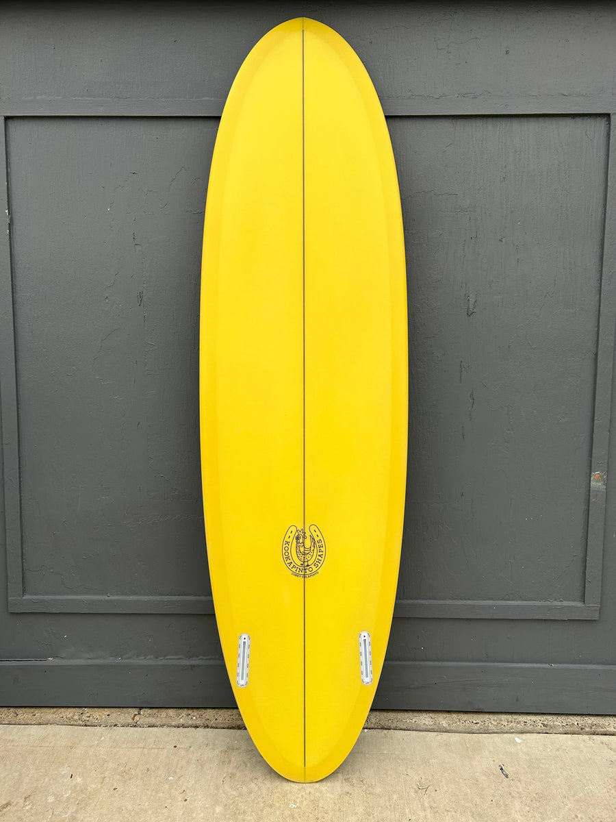 Kookapinto Shapes | 7'0" Yellow Thin Twin Surfboard - Surf Bored