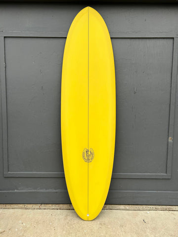 Kookapinto Shapes | 7'0" Yellow Thin Twin Surfboard - Surf Bored