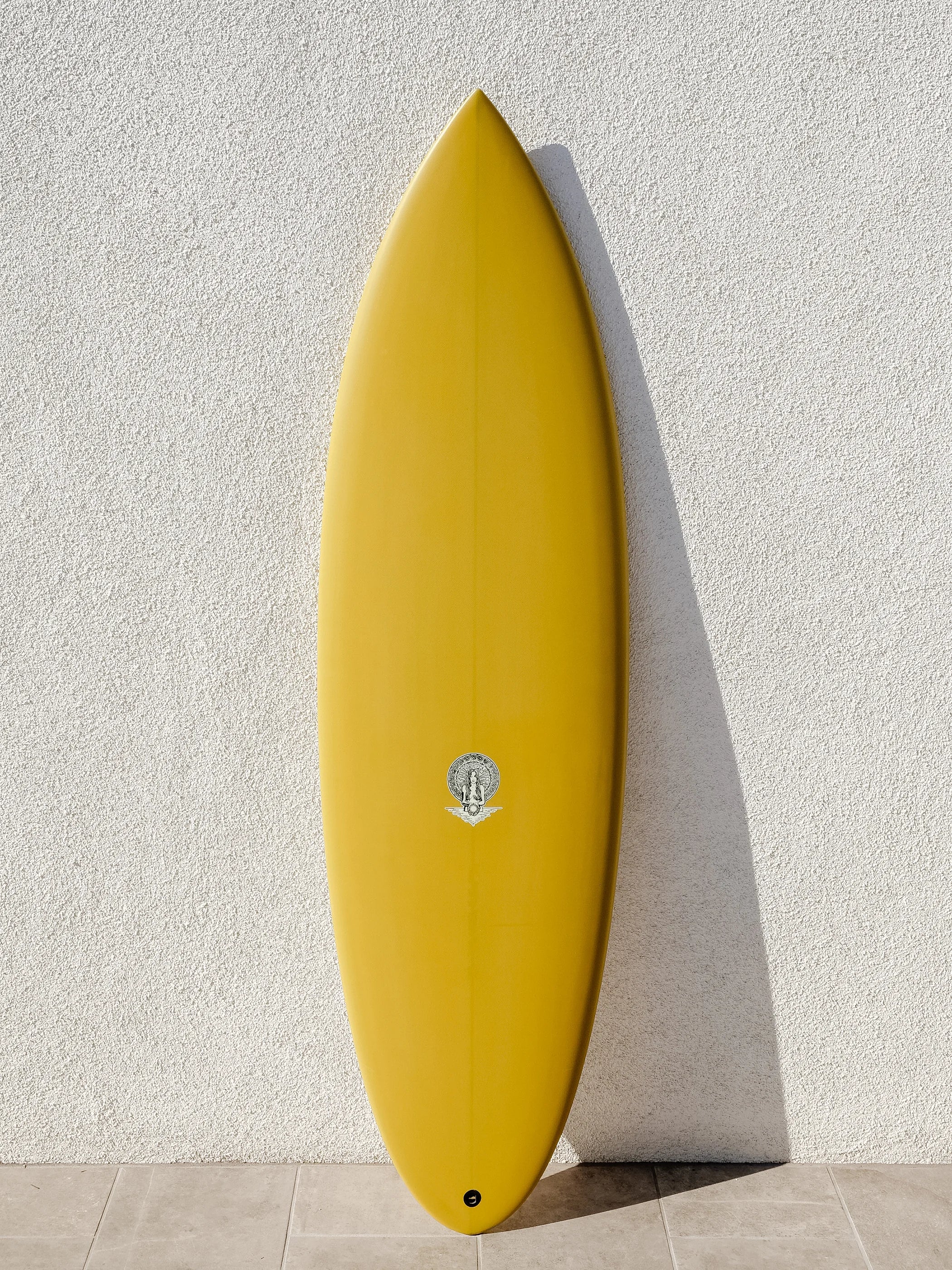 Tyler Warren | 5'10” Quadratic Formula Mustard Surfboard (BLEM) Tyler Warren | 5'10” Quadratic Formula Mustard Surfboard (BLEM)