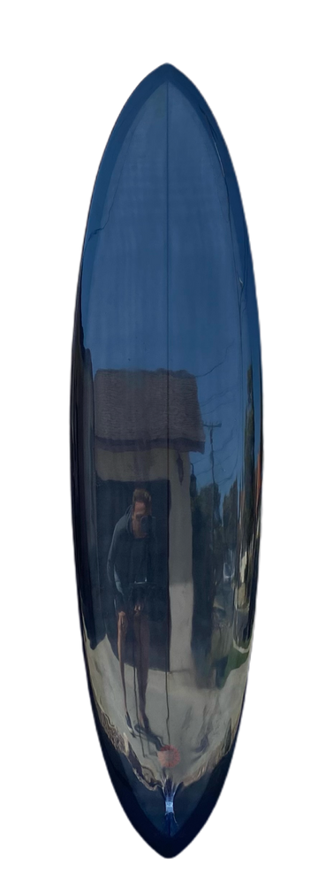 Koz McRae | Poseidon Twin 6'6" Black Black Surfboard Top View - SurfBored