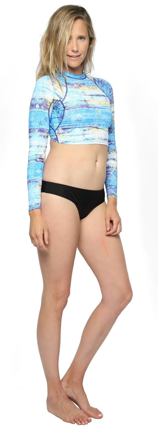Of Earth Long Sleeved Crop Top - Surf Bored