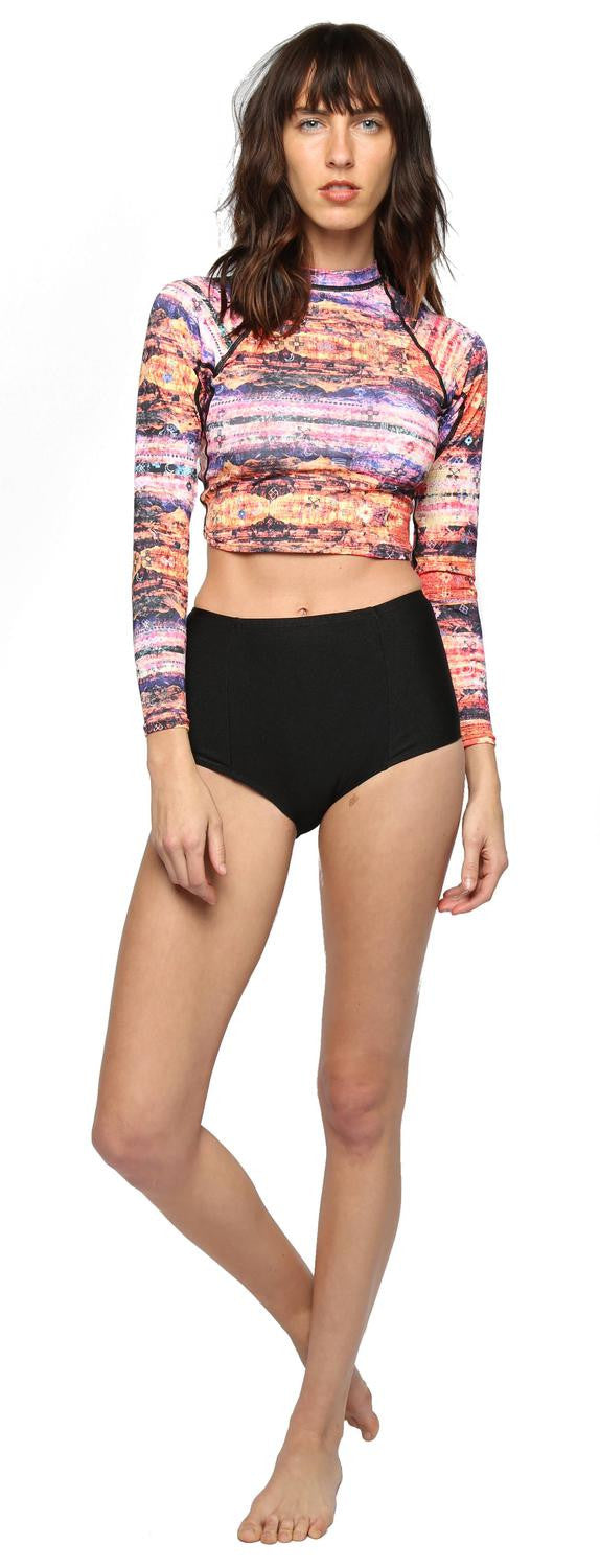 Of Earth Long Sleeved Crop Top - Surf Bored