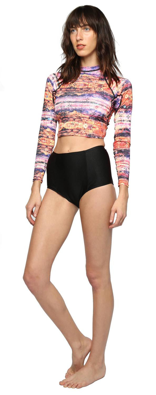 Of Earth Long Sleeved Crop Top - Surf Bored