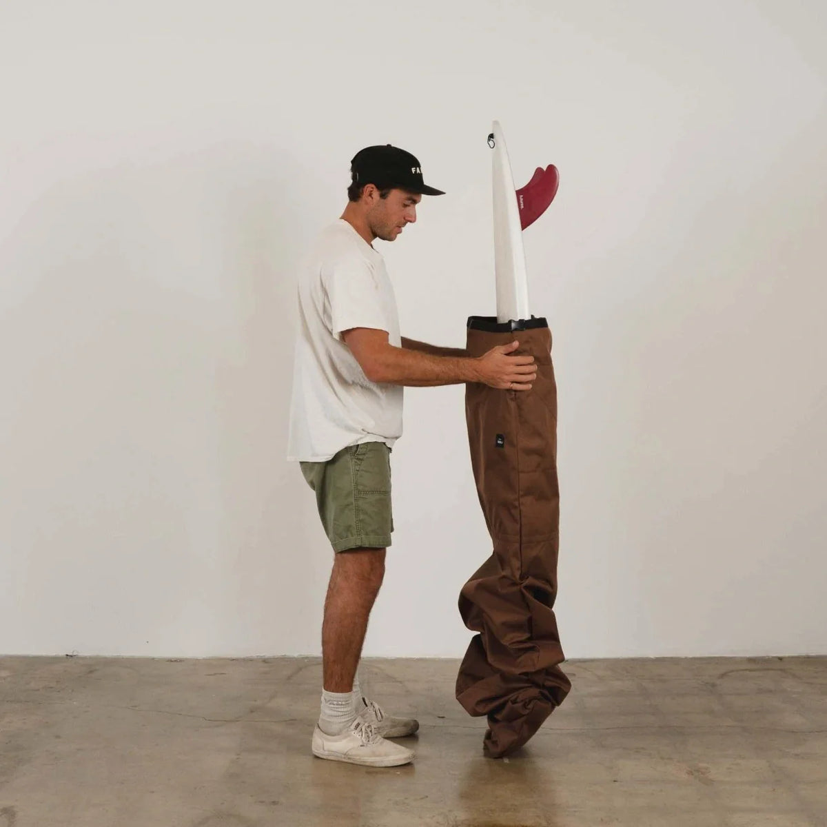 Seal Brown Canvas Surfboard Bag - Surf Bored