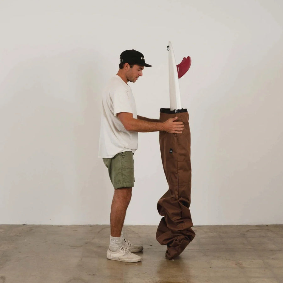 Seal Brown Canvas Surfboard Bag - Surf Bored