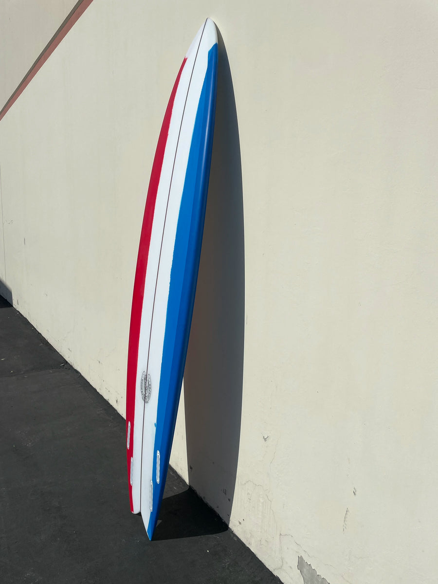 7'10 "Gunny" Fishy Noserider - Red, White, and Blue Surfboard - Surf Bored