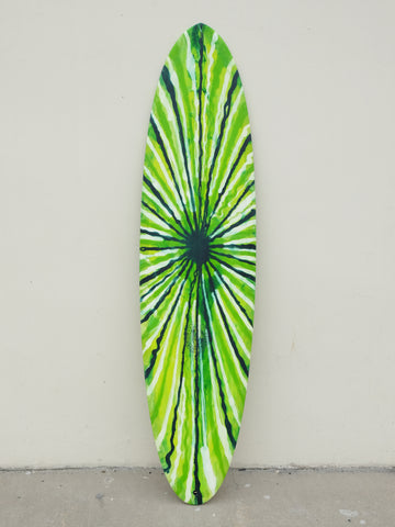 7'7" Thin Twin - Green Resin Acid Splash Surfboard - Surf Bored