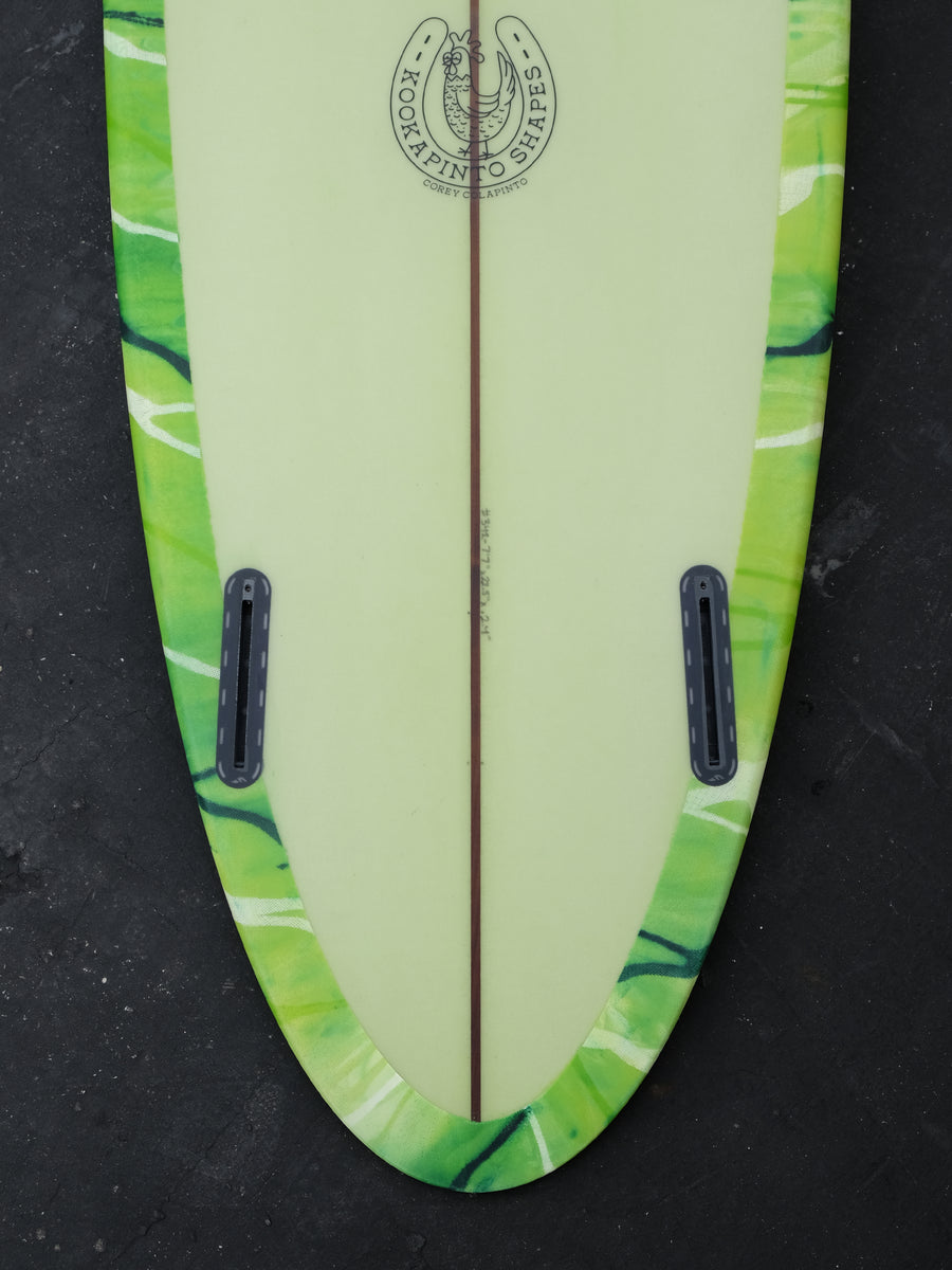 7'7" Thin Twin - Green Resin Acid Splash Surfboard