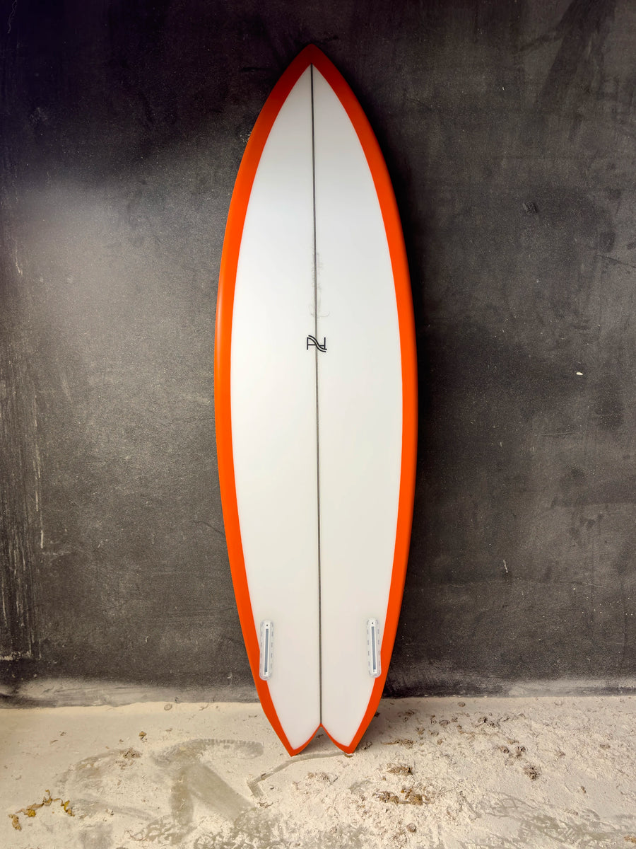 AH Vessels | 5'10” Twin Red Surfboard - Surf Bored