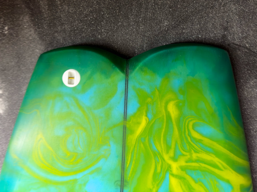 AH Vessels | 5’4” Ilúvatar Twin + Double Trailer (Goofy Foot) Green Surfboard - Surf Bored