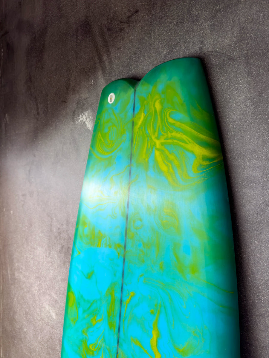 AH Vessels | 5’4” Ilúvatar Twin + Double Trailer (Goofy Foot) Green Surfboard - Surf Bored
