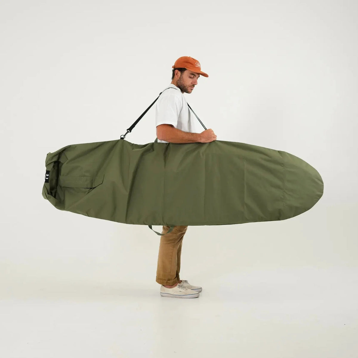 Olive Drab Canvas Surfboard Bag - Surf Bored