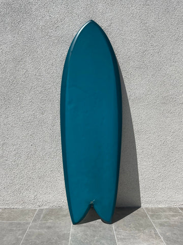 Derrick Disney | 5’5” Fish Teal Surfboard (USED) - Surf Bored