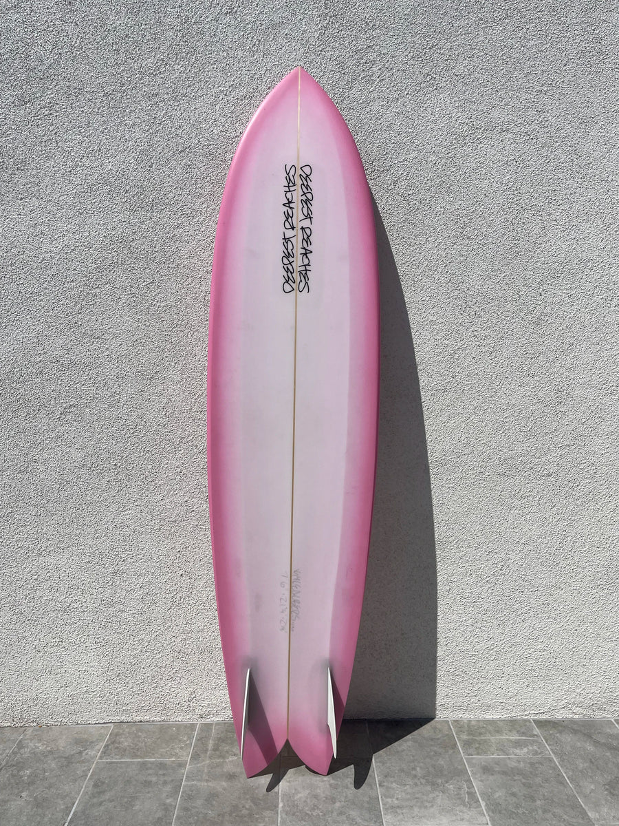 Deepest Reaches | 7’6” Mega Fish Pink Surfboard (USED) - Surf Bored