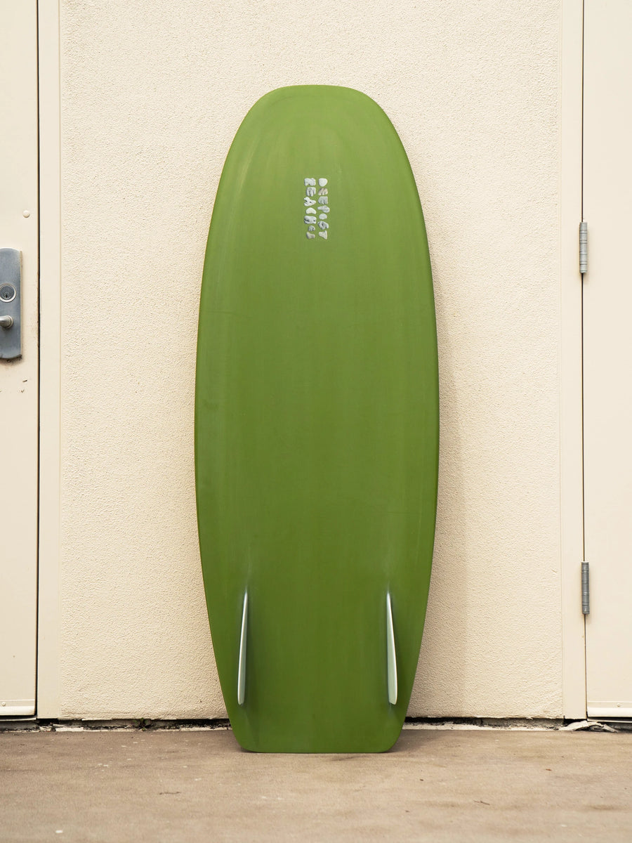 Deepest Reaches | 5’3” Pizza Box Sage Green Surfboard - Surf Bored