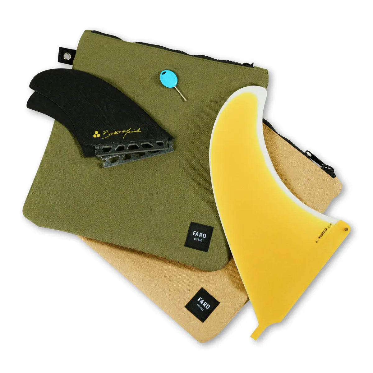 Surfboard Fin Wallet - Olive Drab - Surf Bored