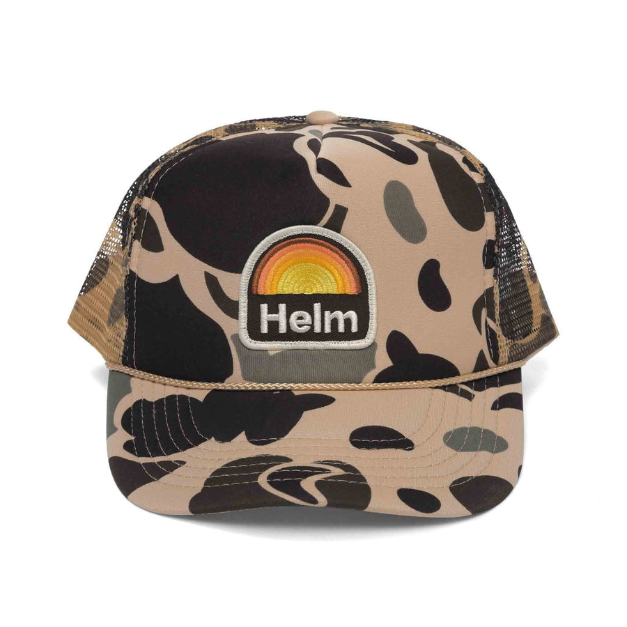 Sunrise Patch Trucker Hat | Duck Camo - Surf Bored