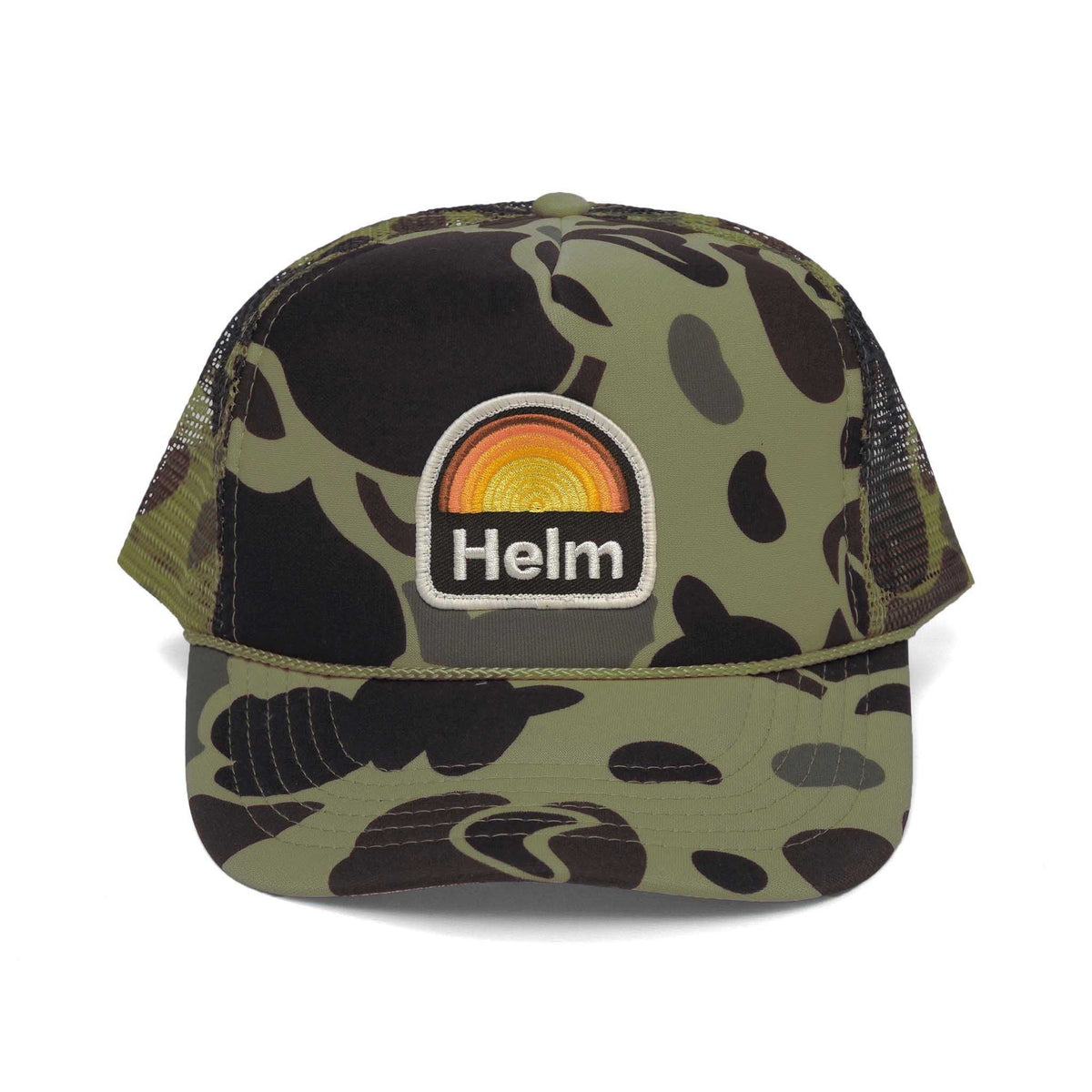 Sunrise Patch Trucker Hat | Duck Camo Green - Surf Bored