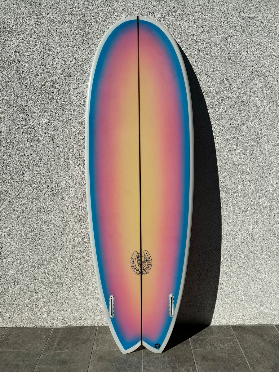 Kookapinto Shapes | 6’3” Fishy Noserider Pink Blue Surfboard (USED)