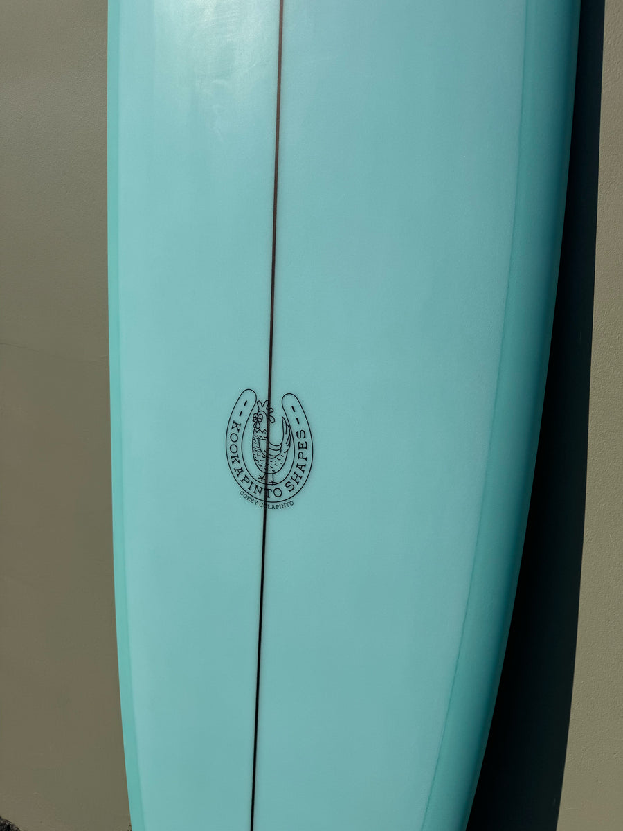 7'4" Thin Twin Aqua Surfboard