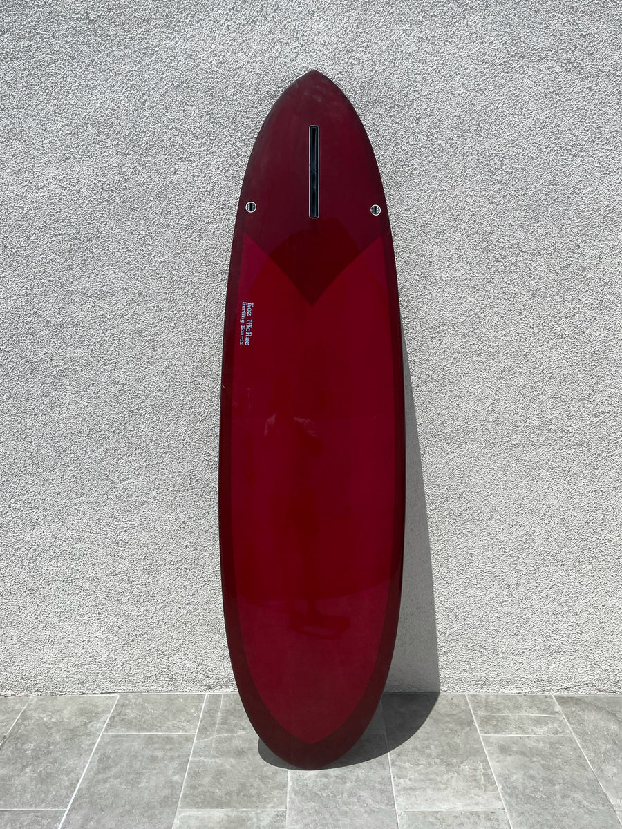 Koz McRae Surfingboards | 6’10” Red Speed Whistle Hull Surfboard (USED) - Surf Bored