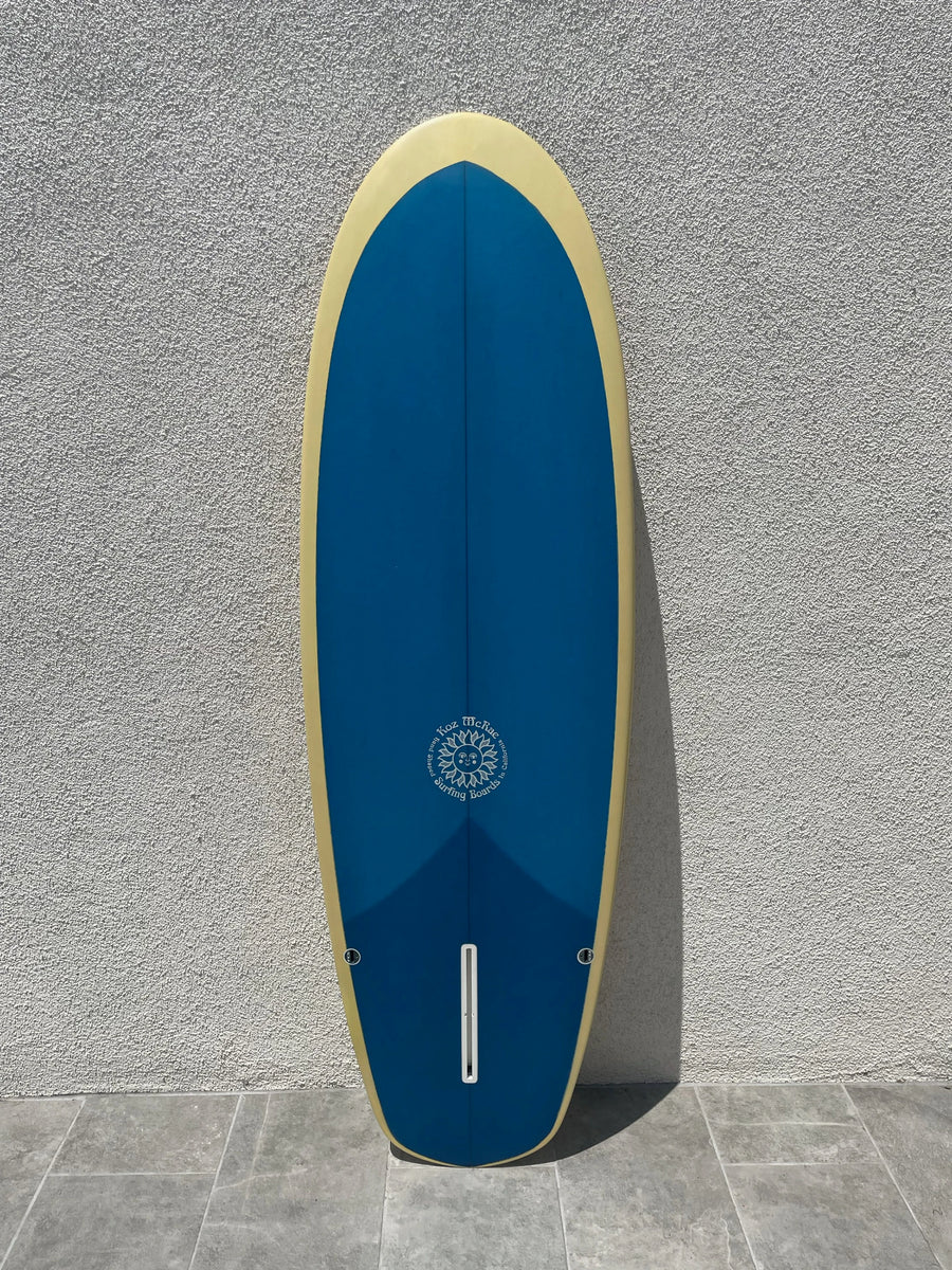 Koz McRae SurfingBoards | 6’2” Stubby Yellow Blue Surfboard (USED) - Surf Bored