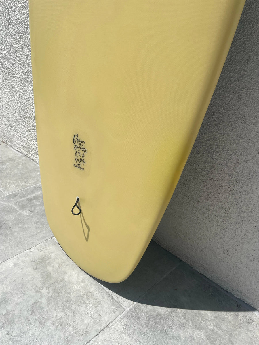 Koz McRae SurfingBoards | 6’2” Stubby Yellow Blue Surfboard (USED) - Surf Bored
