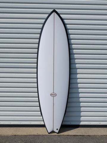 5'10" M2 Black & Clear Performance Swallowtail Surfboard - Surf Bored