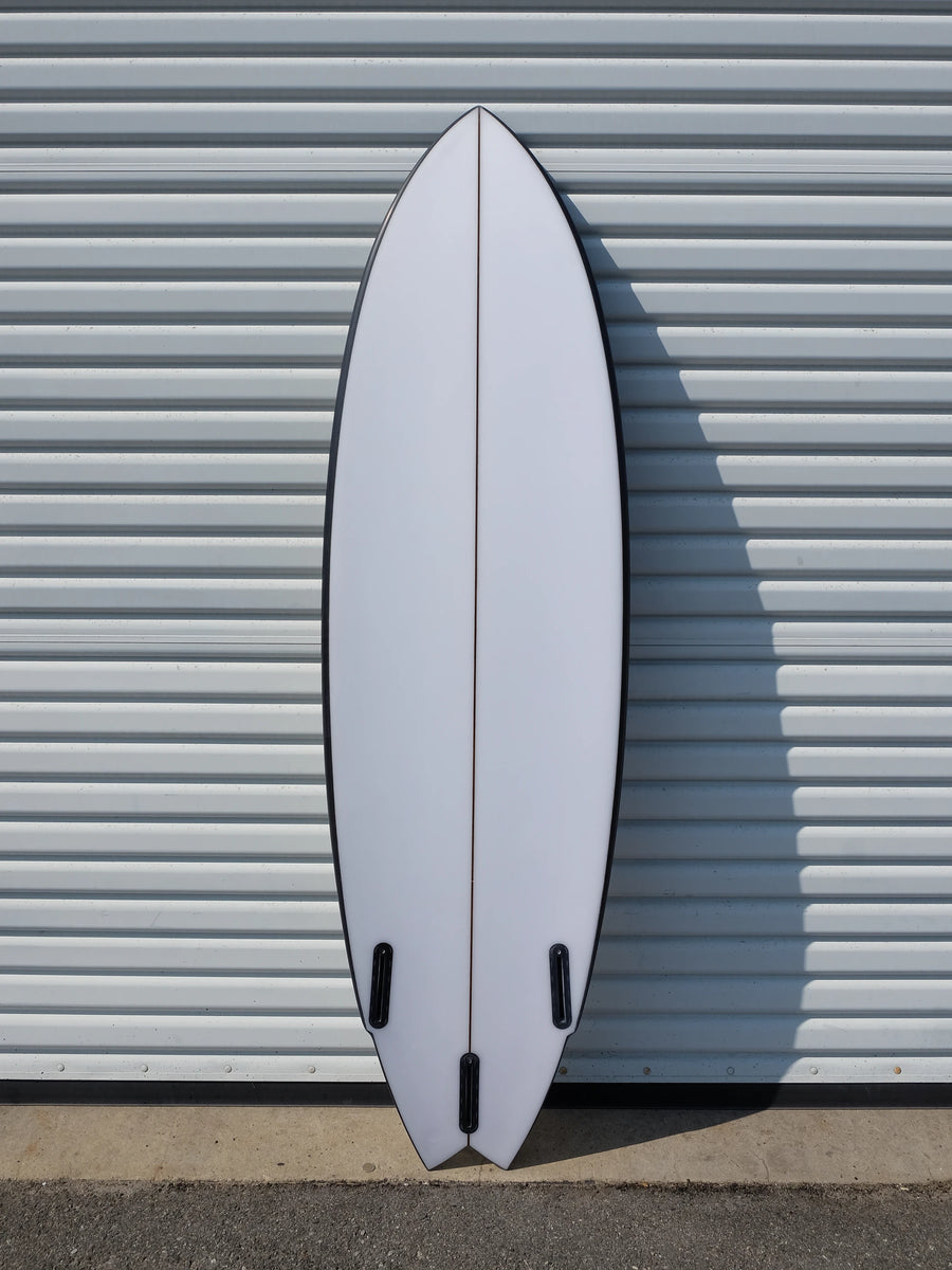 5'10" M2 Black & Clear Performance Swallowtail Surfboard - Surf Bored