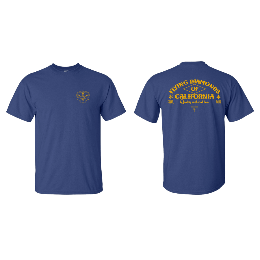 Tshirt - Navy/Orange Flying Diamonds - Surf Bored