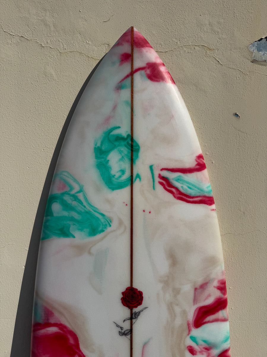 Petal to the Metal | 6’6” Charlotte Charger Abstract Surfboard (USED)