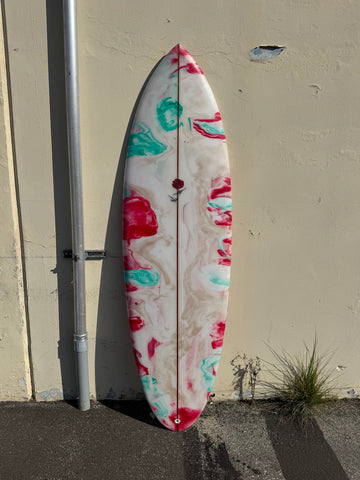 Petal to the Metal | 6’6” Charlotte Charger Abstract Surfboard (USED)