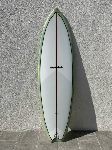 Roger Hinds | 6’2” Aussie V Clear Abstract Surfboard (USED) - Surf Bored