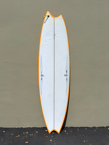 Ryan Burch | 5'11” Pickle Twin Orange/White Surfboard (USED)