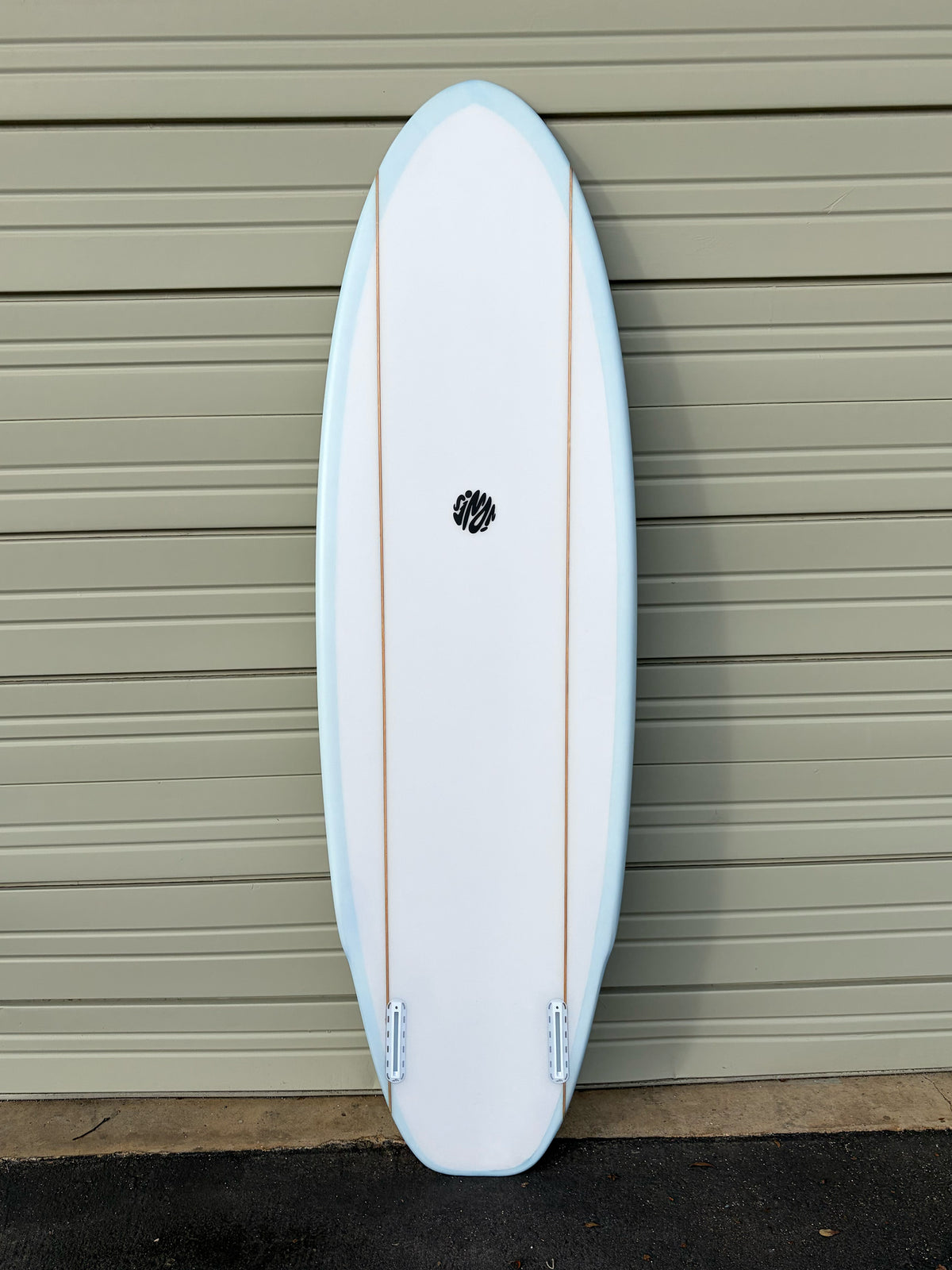 Simon Jones Designs | 5’8” Calypte Ice Blue Dual Stringer Surfboard (USED) - Surf Bored