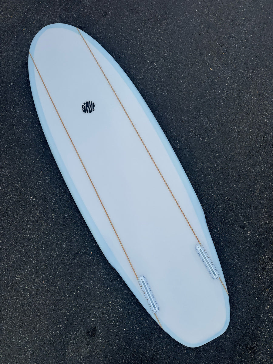 Simon Jones Designs | 5’8” Calypte Ice Blue Dual Stringer Surfboard