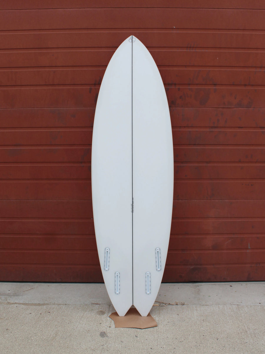 Simon Shapes | Simon Shapes | 5'9'' Squared Swallow Quad | Clear Surfboard - Surf Bored