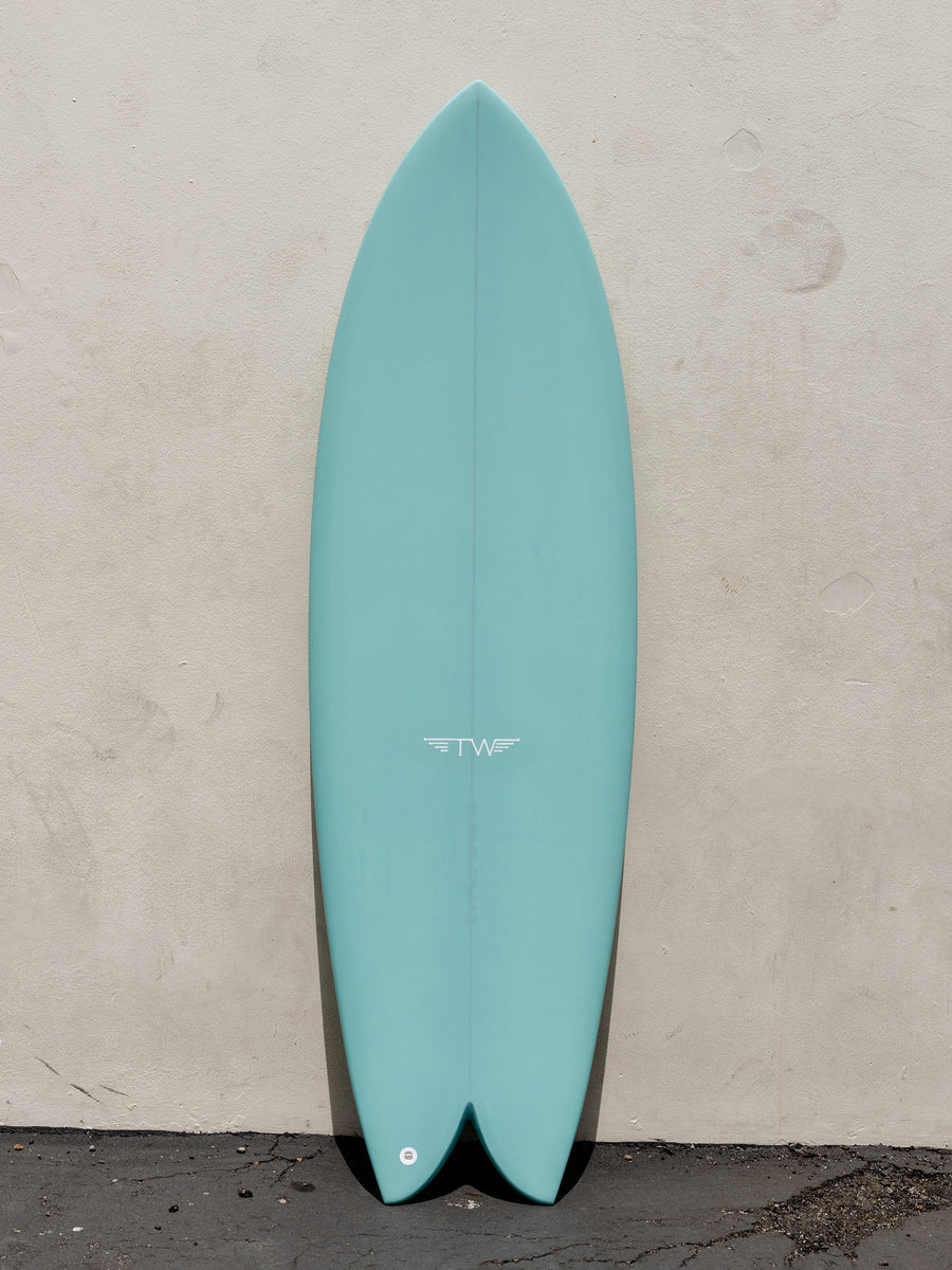 Tyler Warren | Tyler Warren | 5’10” Dream Fish Clear Blue Surfboard - Surf Bored
