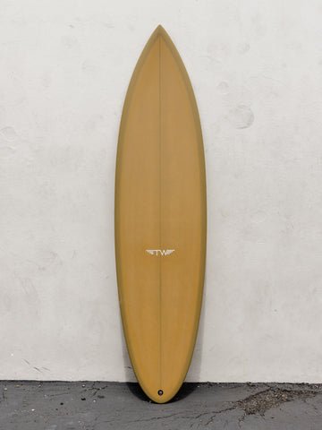 Tyler Warren | Tyler Warren | 6’8” Twin Pin Olive Gold Surfboard - Surf Bored