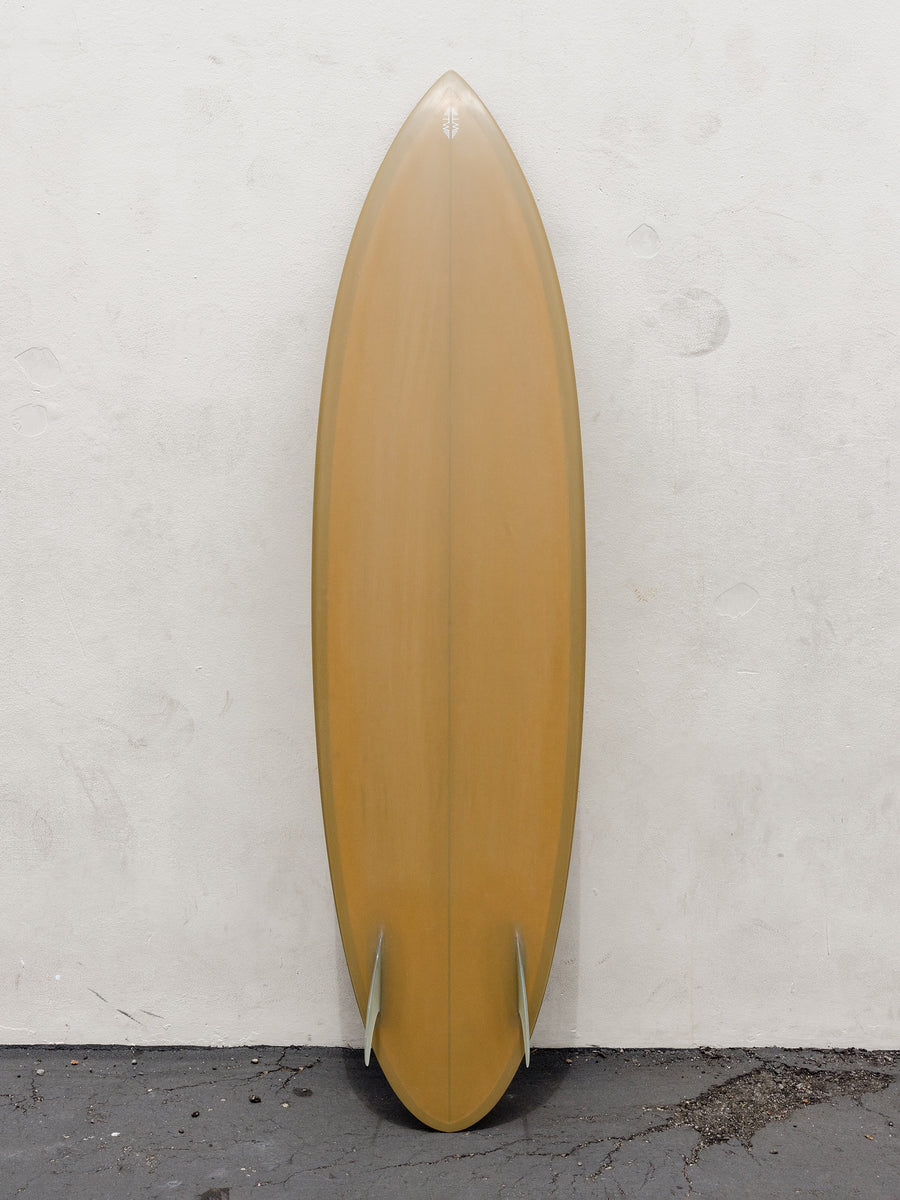 Tyler Warren | Tyler Warren | 6’8” Twin Pin Olive Gold Surfboard - Surf Bored