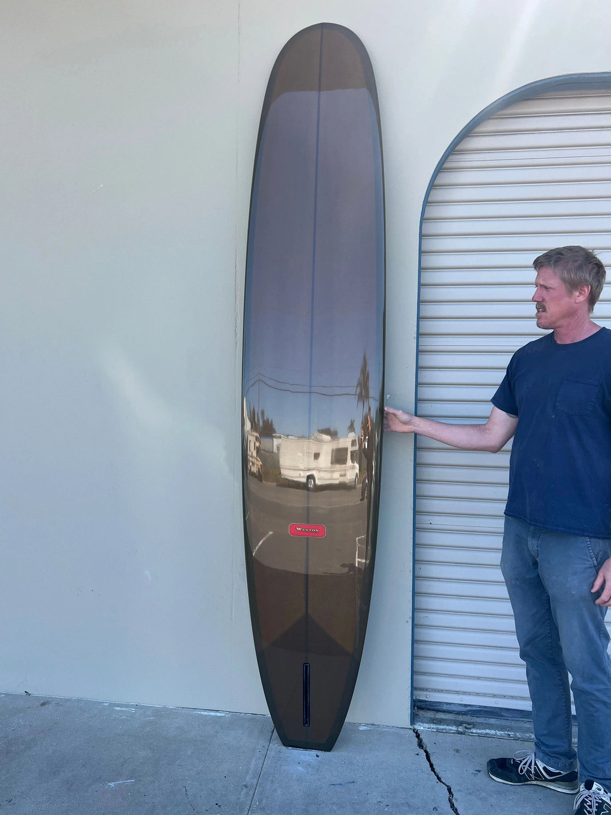 Weston Surfboards // 10'0" Noserider // Chocolate + Sky Blue Longboard - Surf Bored