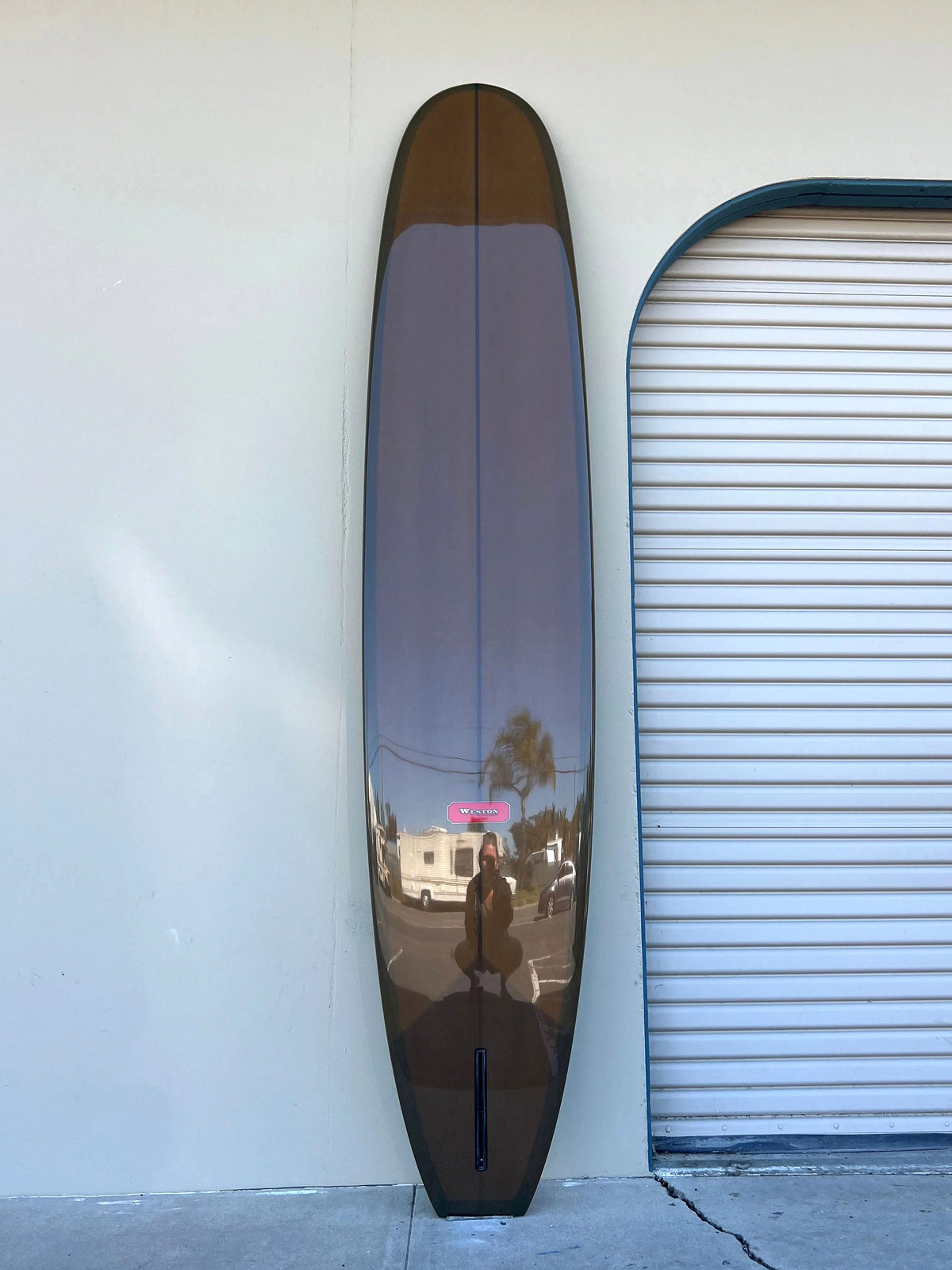 Weston Surfboards // 10'0" Noserider // Chocolate + Sky Blue Longboard - Surf Bored
