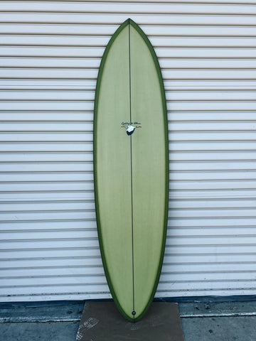 WESTON Surfboards // 7'0" Single - Twin Pin //  Green Olive Surfboard - Surf Bored