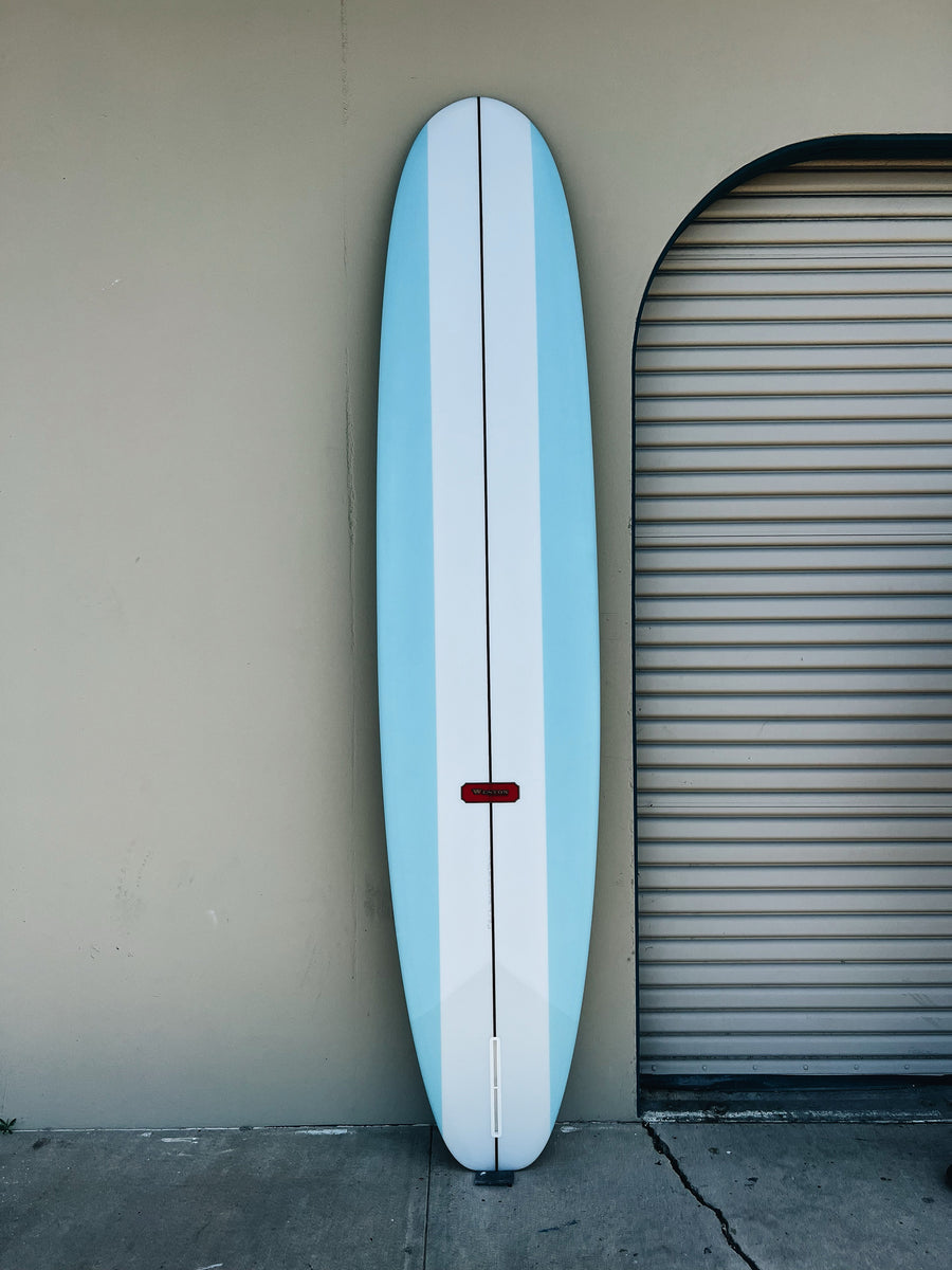 WESTON Surfboards // 9'6" Axis Blend // Baby Blue Paneled Surfboard - Surf Bored