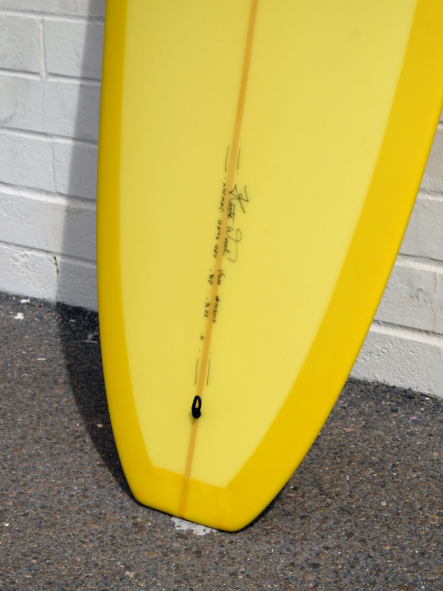 Woodin Surfboards | 9'0" Led Sled Mellow Yellow Longboard - Surf Bored