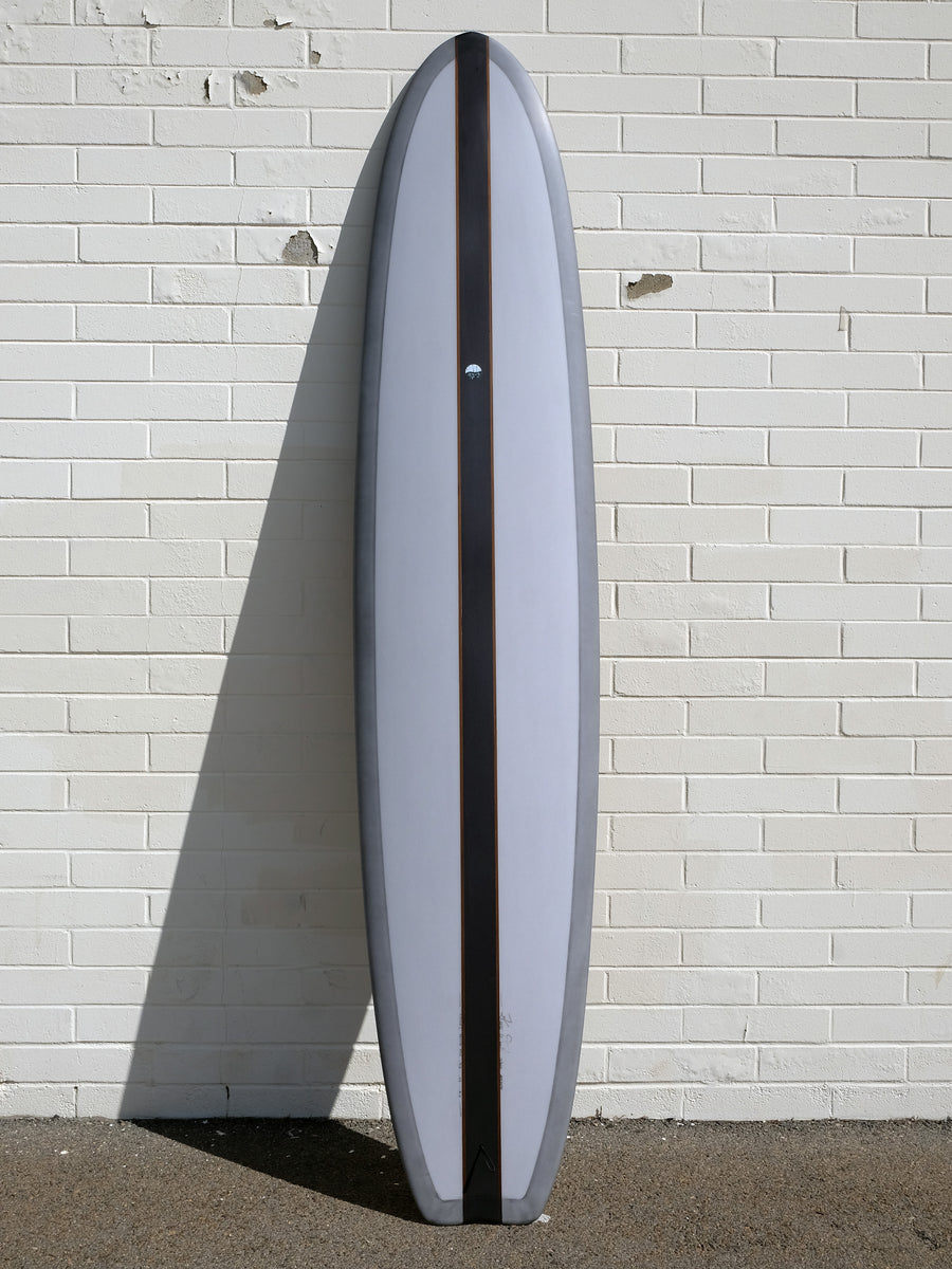 Woodin Surfboards | 9'8" High Roller Smoke Black Longboard