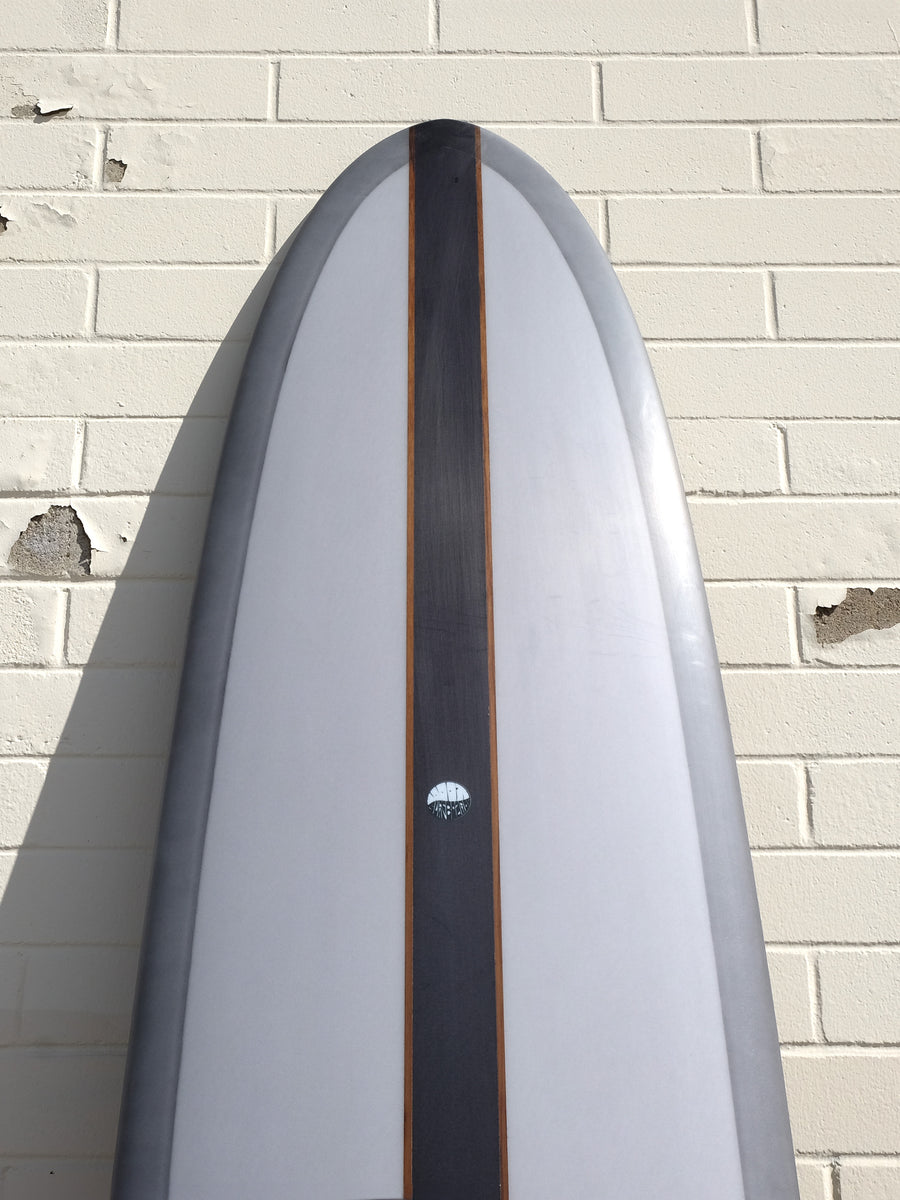 Woodin Surfboards | 9'8" High Roller Smoke Black Longboard - Surf Bored